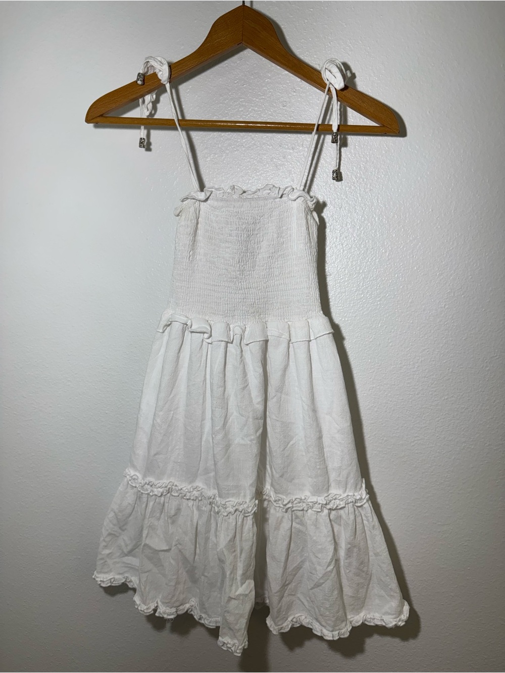 White Womens' Summer Tiered Sundress